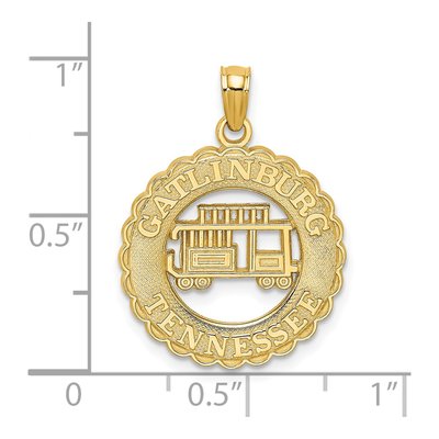14K Yellow Gold Gatlinburg Trolley Car Pendant – view 4