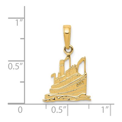 14K Yellow Gold Cruise Ship Pendant – view 4