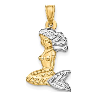 14K Yellow Gold Mermaid Pendant – view 4