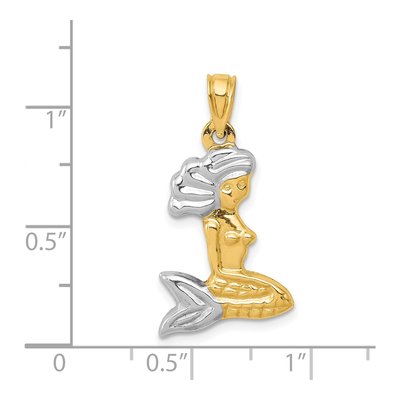 14K Yellow Gold Mermaid Pendant – view 5