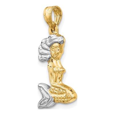 14K Yellow Gold Mermaid Pendant – view 6