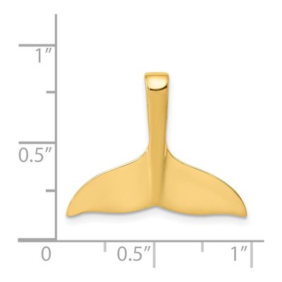 14K Yellow Gold Whale Tail Slide Pendant – view 4