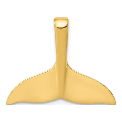 14K Yellow Gold Whale Tail Slide Pendant