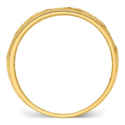 14K Yellow Gold Diamond-Cut 5-Heart Ring – view 3