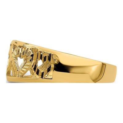 14K Yellow Gold Diamond-Cut 5-Heart Ring – view 4