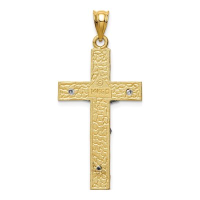 14K Two-Tone Gold INRI Crucifix Pendant – view 5