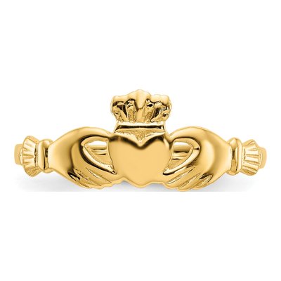 14K Yellow Gold Claddagh Ring – view 6