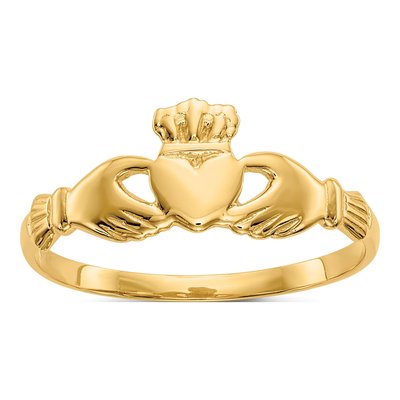14K Yellow Gold Claddagh Ring