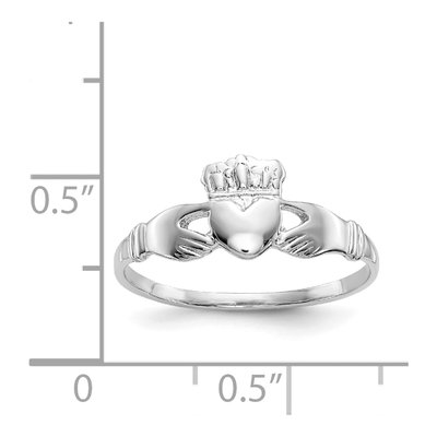 14K White Gold Claddagh Ring – view 4