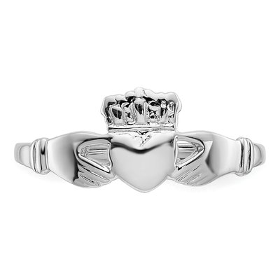 14K White Gold Claddagh Ring – view 6