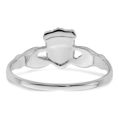 14K White Gold Claddagh Ring – view 7