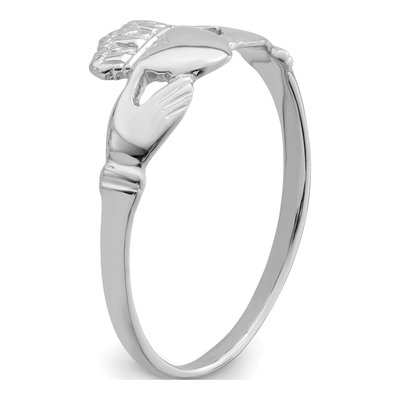 14K White Gold Claddagh Ring – view 8