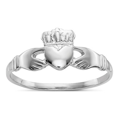 14K White Gold Claddagh Ring
