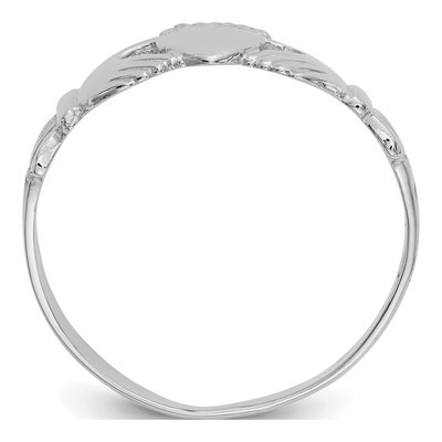 14K White Gold Claddagh Ring – view 3