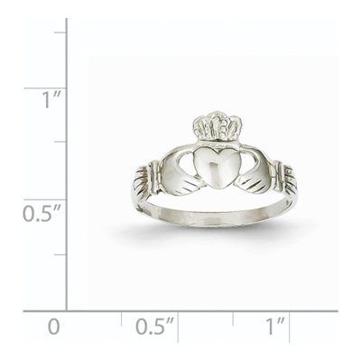 14K White Gold Claddagh Ring – view 4