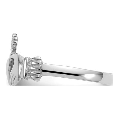 14K White Gold Claddagh Ring – view 5