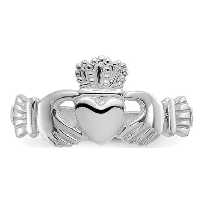 14K White Gold Claddagh Ring – view 6