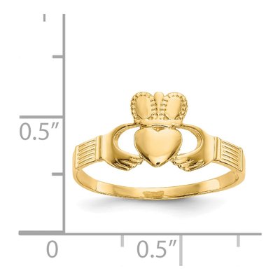 14K Yellow Gold Claddagh Ring – view 4