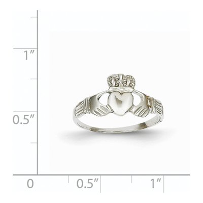 14K White Gold Claddagh Ring – view 4