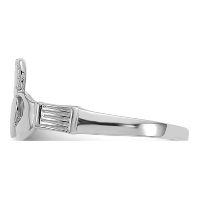 14K White Gold Claddagh Ring – view 5