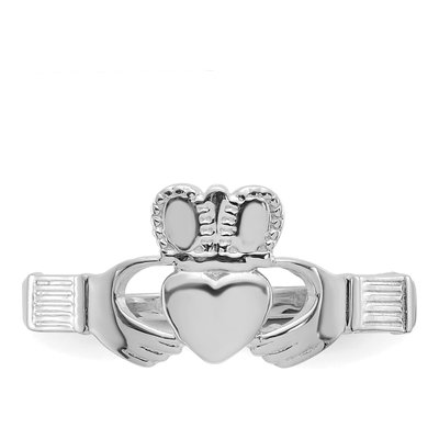 14K White Gold Claddagh Ring – view 6