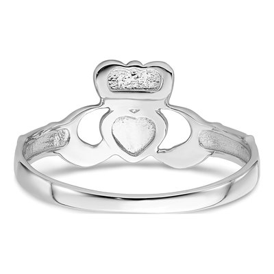 14K White Gold Claddagh Ring – view 7