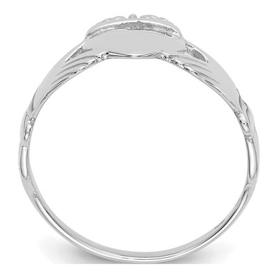 14K White Gold Claddagh Ring – view 3