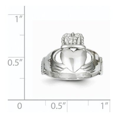 14K White Gold Claddagh Ring – view 4