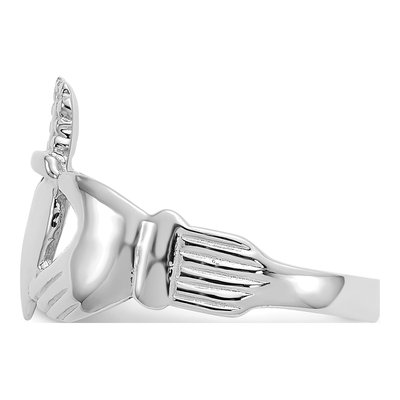 14K White Gold Claddagh Ring – view 5