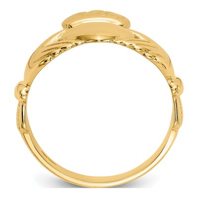 Men's 14K Yellow Gold Claddagh Ring – view 3