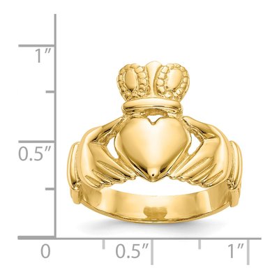 Men's 14K Yellow Gold Claddagh Ring – view 4