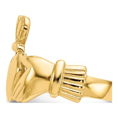 Men's 14K Yellow Gold Claddagh Ring – view 5