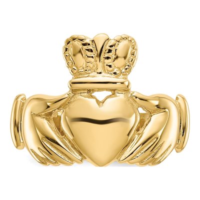 Men's 14K Yellow Gold Claddagh Ring – view 6