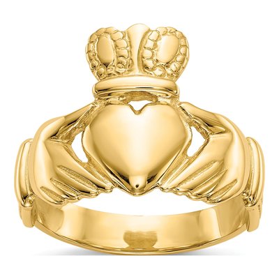 Men's 14K Yellow Gold Claddagh Ring