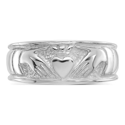 14K White Gold Claddagh Ring – view 5
