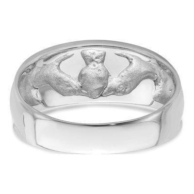 14K White Gold Claddagh Ring – view 6
