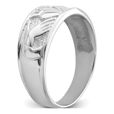 14K White Gold Claddagh Ring – view 7