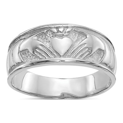 14K White Gold Claddagh Ring