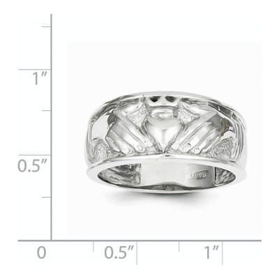 Men's 14K White Gold 24mm Claddagh Band – view 4