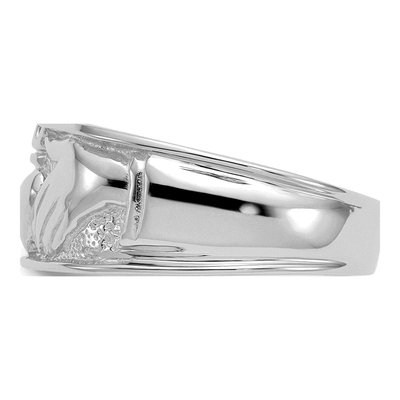 Men's 14K White Gold 24mm Claddagh Band – view 5
