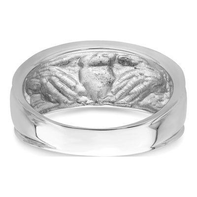 Men's 14K White Gold 24mm Claddagh Band – view 7