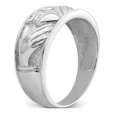 Men's 14K White Gold 24mm Claddagh Band – view 8