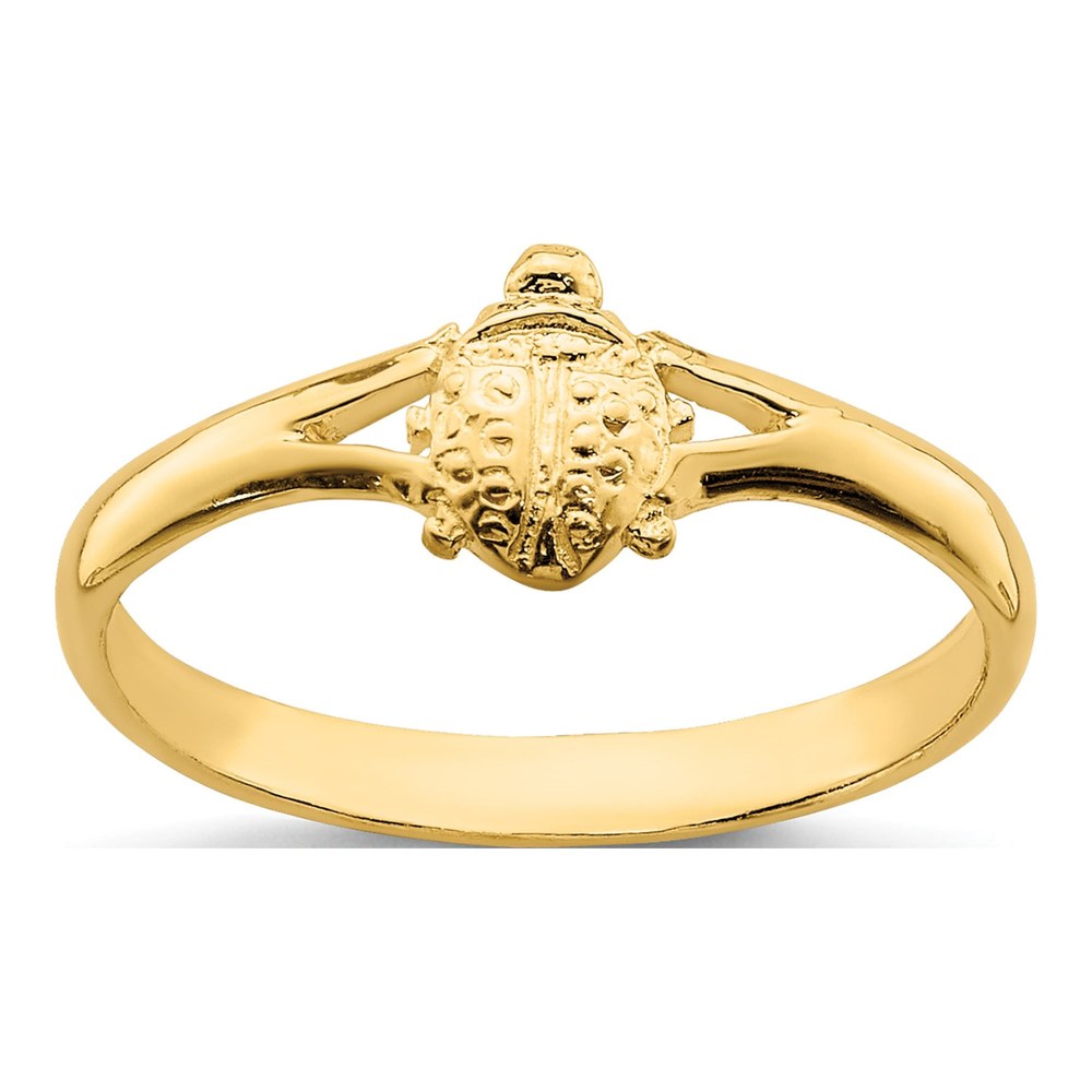 14K Yellow Gold Ladybug Baby Ring