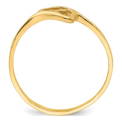 14K Yellow Gold Double Heart Baby Ring – view 3