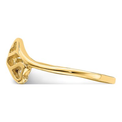 14K Yellow Gold Double Heart Baby Ring – view 4