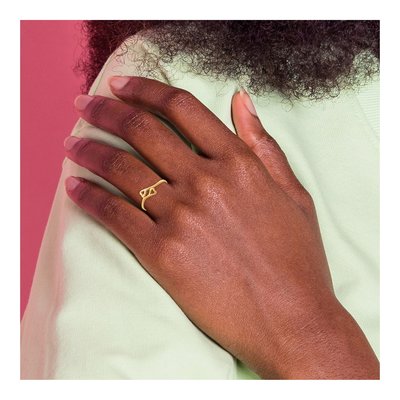 14K Yellow Gold Double Heart Baby Ring – view 7