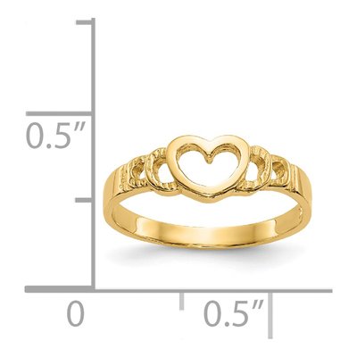 14K Yellow Gold Heart for Babies Kids Ring – view 4