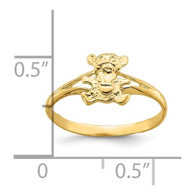 14K Yellow Gold Teddy Bear Baby Ring – view 5