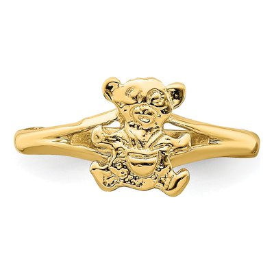 14K Yellow Gold Teddy Bear Baby Ring – view 6
