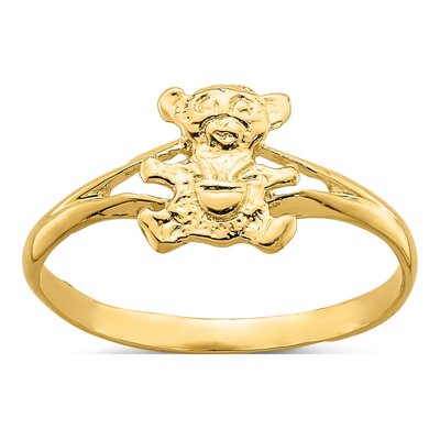 14K Yellow Gold Teddy Bear Baby Ring